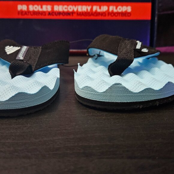 PR Soles Active Recovery Acupoint Flip Flops Blue Sandals Size Large 9M-10W - Picture 3 of 4